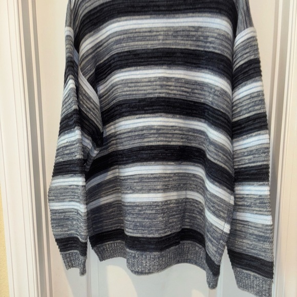 South Pole Men's Striped Crewneck Sweater in Black and Gray - Picture 14 of 15